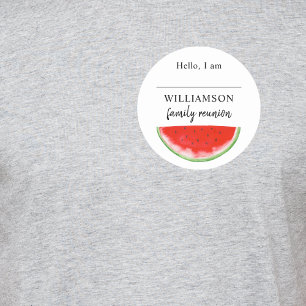 Family Reunion Watermelon Namn bricka Runt Klistermärke