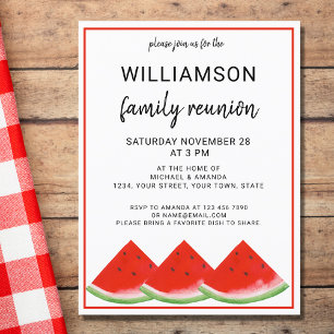 Family Reunion Watermelon, sommartid Party Meddelande Vykort