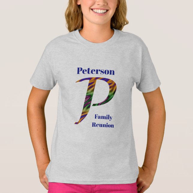 Family Reunion Wearable Keepsaké Brev P Monogram T Shirt (Framsida)