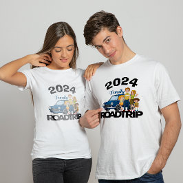 Family Road Resa 2025, Cartoonish Stil, Anpassning T Shirt