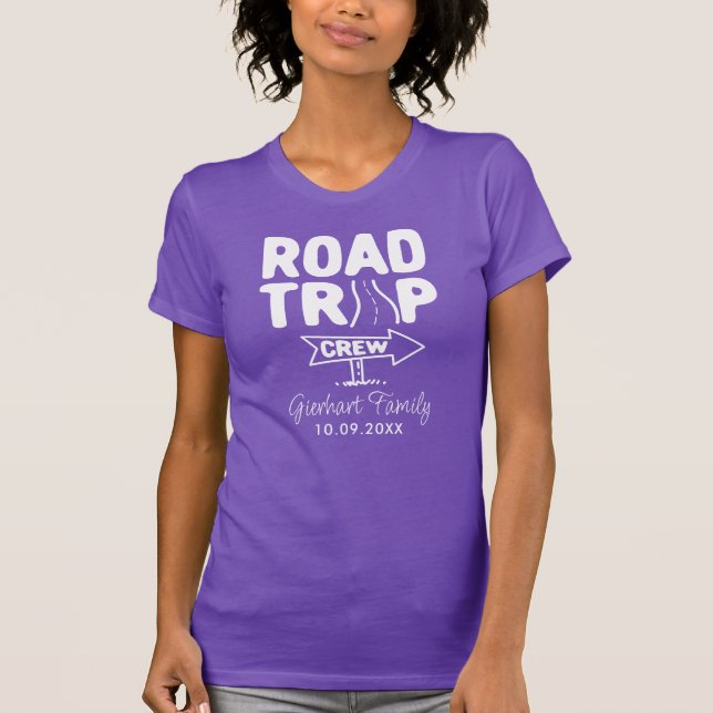 Family Road Resa Crew RV Camper T Shirt (Framsida)
