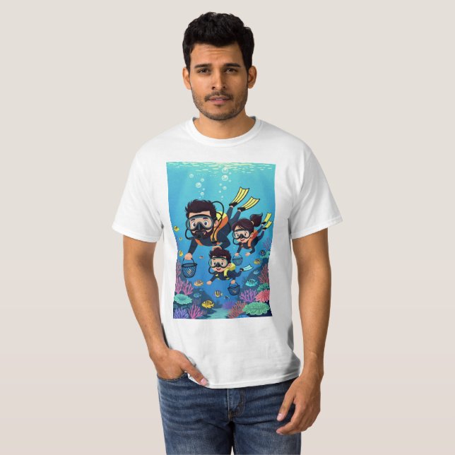 Family Scuba Diving Fun T Shirt (Hel framsida)