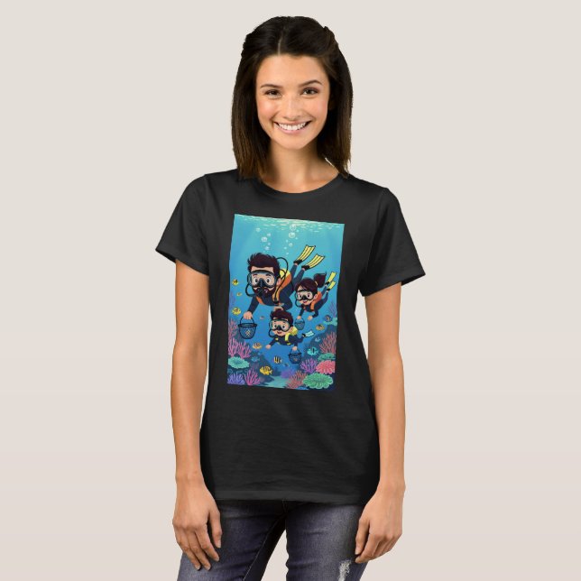 Family Scuba Diving Fun T Shirt (Hel framsida)
