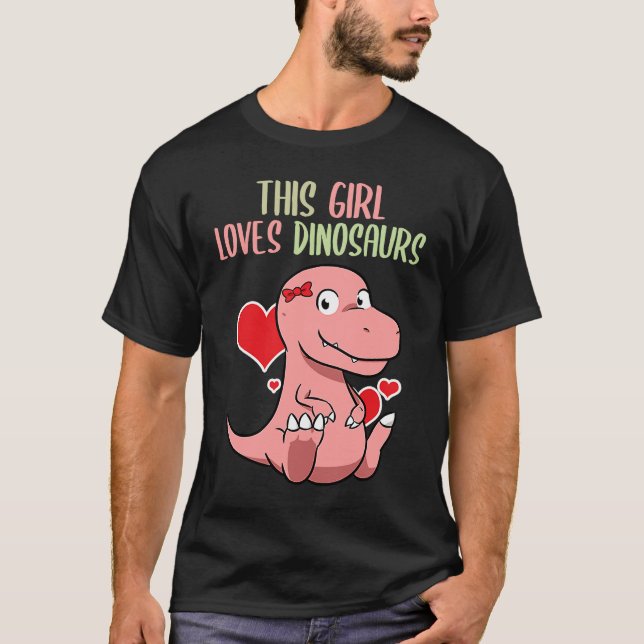 Family Siblings Rex Love Tyrannosaurus Rex Girl Ki T Shirt (Framsida)