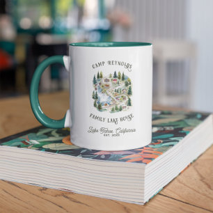 Family Sjö House   Cabin Karta Monogram Mugg