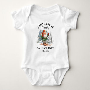 Family Ski Helgdag med Namn och År Baby T Shirt