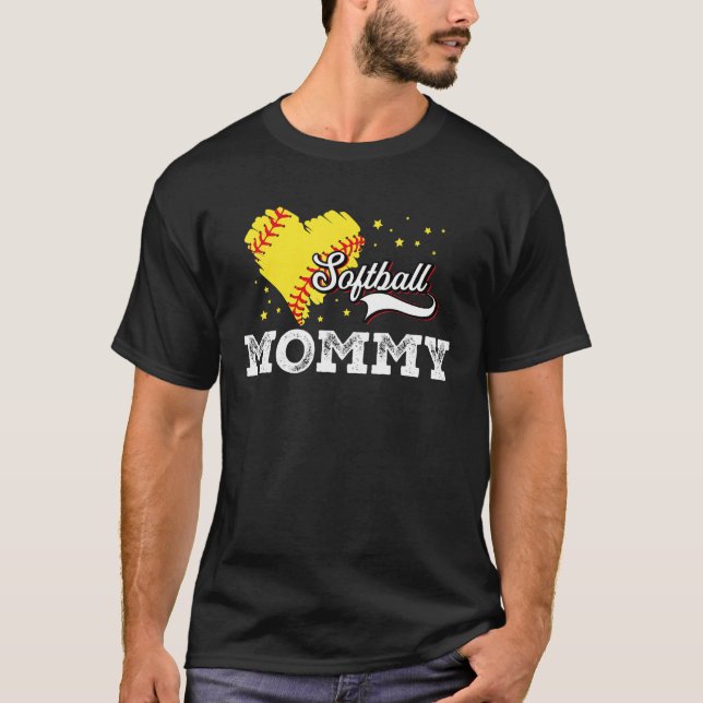 Family Softball Palyer Mommy Softball Mother Grand T Shirt (Framsida)