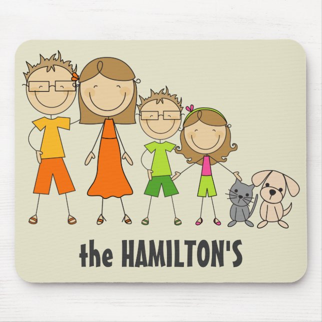 Family Stick figur Mousepads Musmatta (Framsidan)
