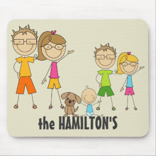 Family Stick figur Mousepads Musmatta