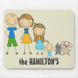 Family Stick figur Mousepads Musmatta