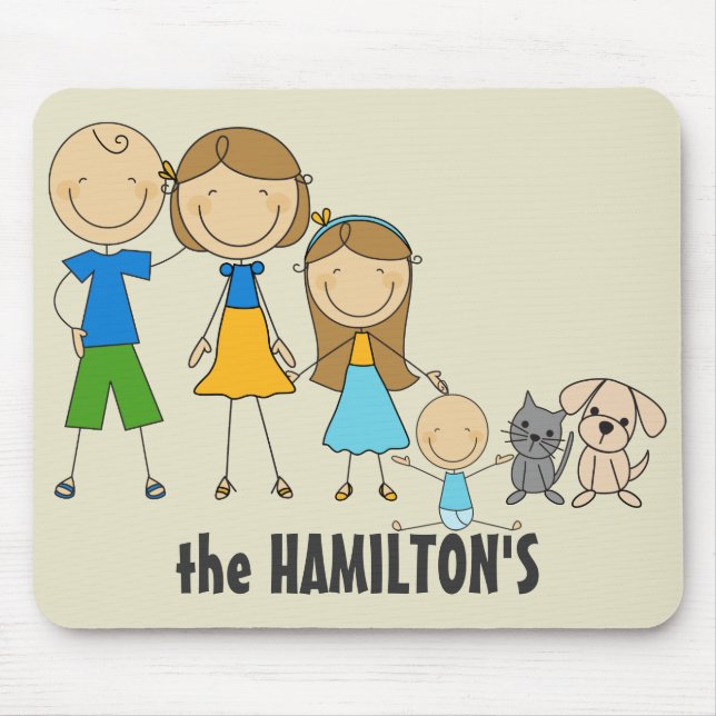 Family Stick figur Mousepads Musmatta (Framsidan)
