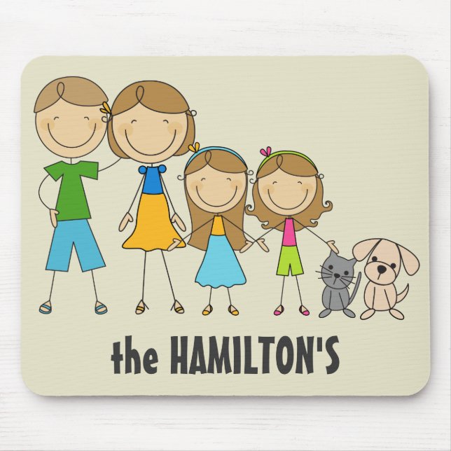 Family Stick figur Mousepads Musmatta (Framsidan)