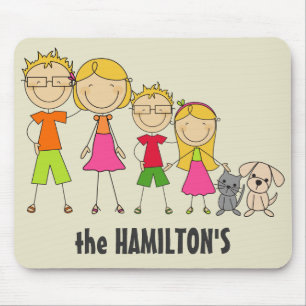 Family Stick figur Mousepads Musmatta