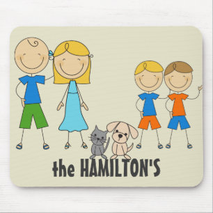 Family Stick figur Mousepads Musmatta