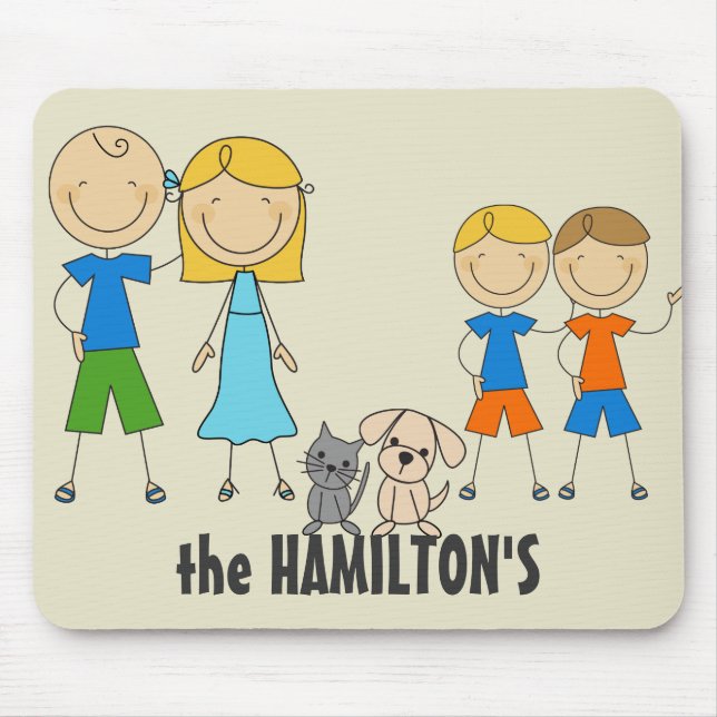 Family Stick figur Mousepads Musmatta (Framsidan)