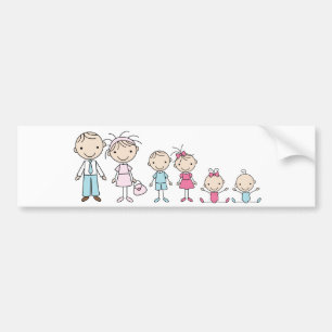Family Stick figurer Bumper Stickers Bildekal