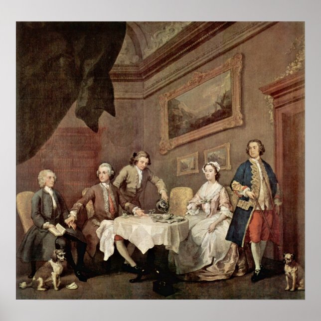 Family Strode Family Porträtt av William Hogarth Poster (Framsidan)