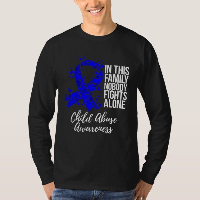 Family Support Child Abuse Awareness T Shirt (Framsida)