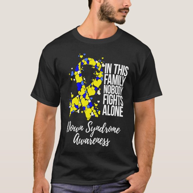 Family Support Down Syndrome Awareness T Shirt (Framsida)