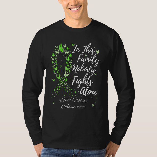 Family Support Liver Disease Awareness T Shirt (Framsida)