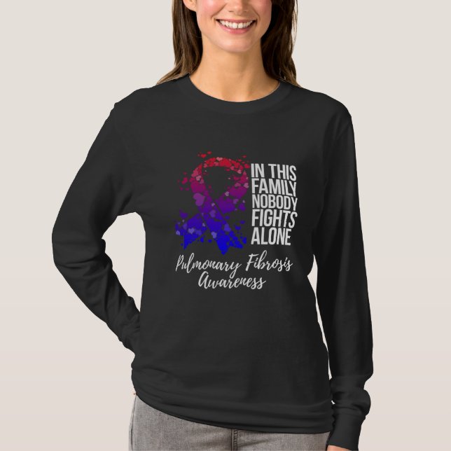 Family Support Pulmonary Fibrosis Awareness T Shirt (Framsida)