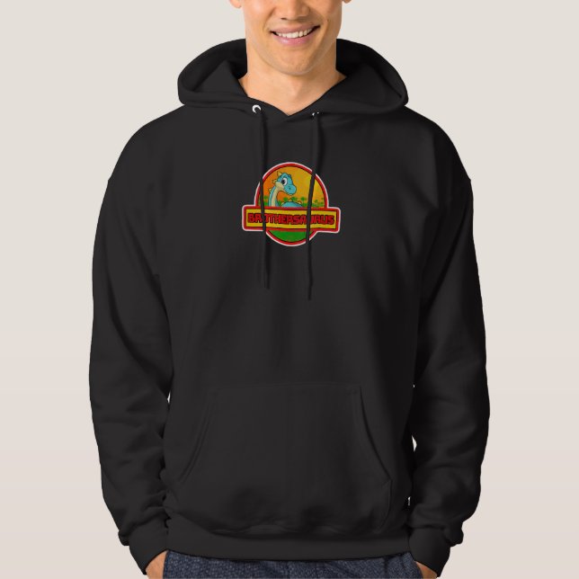 Family Syskon Brother Big Brothersaurus Cute Din Hoodie (Framsida)