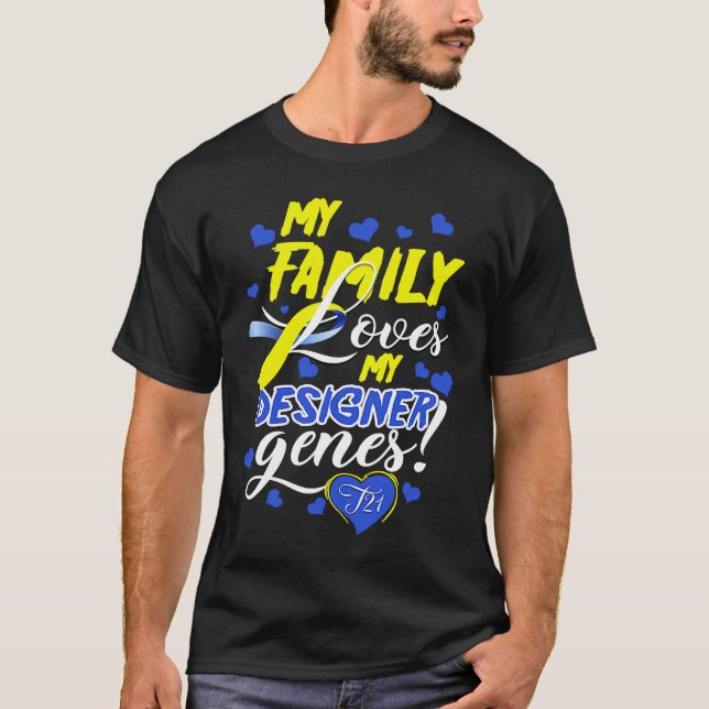 Family T21 World Down Syndrome Awareness Day Kids T Shirt (Framsida)