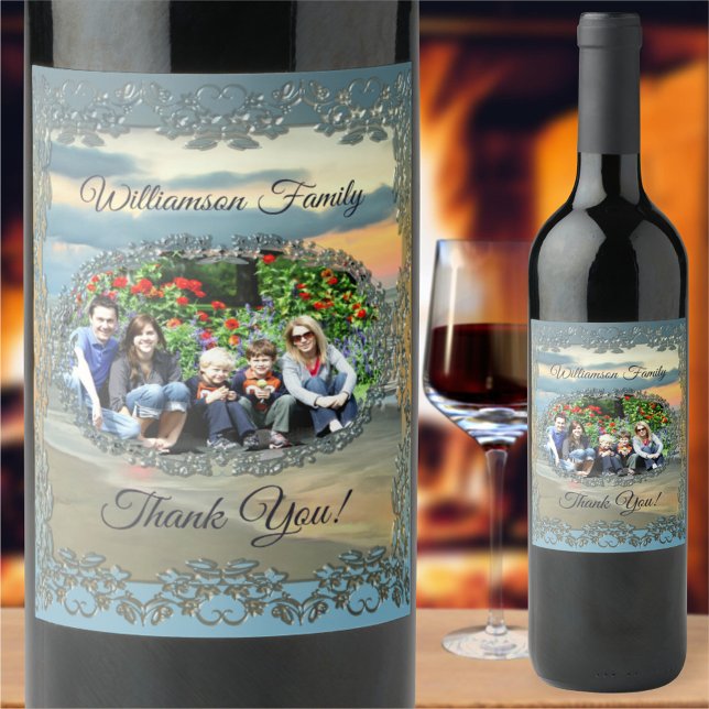 Family Tack Ocean Sunset 0735 Vinflaska Etikett (Skapare uppladdad)