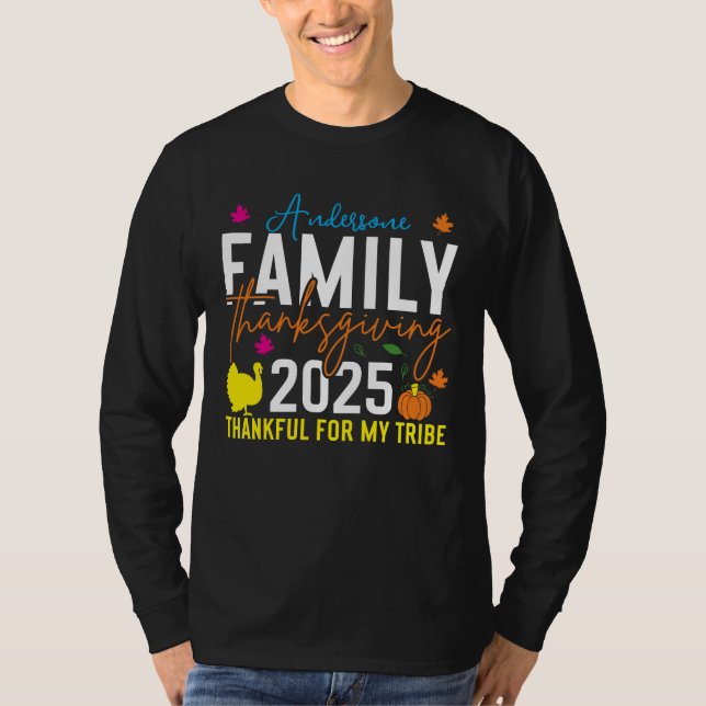 Family Thanksgiving 2025 Shirt | Redigerbart Turki T (Framsida)