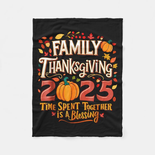 Family Thanksgiving 2025 Thanksgiving Crew Matchin Fleecefilt (Framsidan)