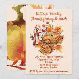 Family Thanksgiving Brunch Inbjudningar