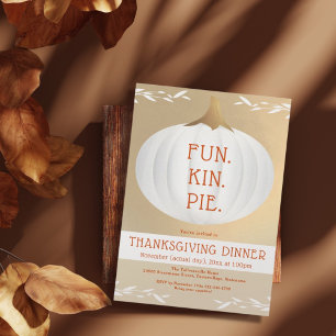 Family Thanksgiving Dinner White Pumpkin Inbjudningar