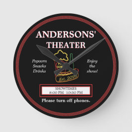 Family Theater Theatre Wall Clock Rund Klocka