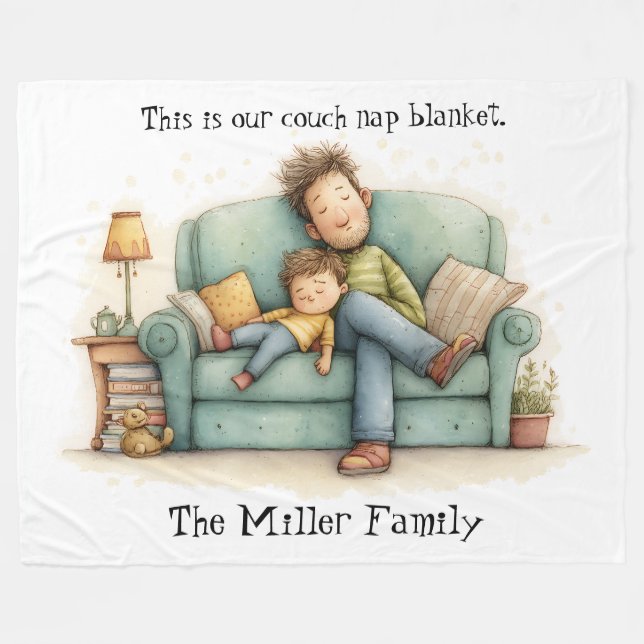 Family "This Is Our Couch Nap Blanket" Throw Fleecefilt (Framsidan (Horisontell))