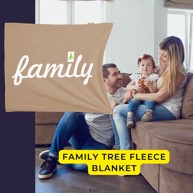 Family Träd Grönt Emoji Throw Blanket Fleecefilt (Skapare uppladdad)