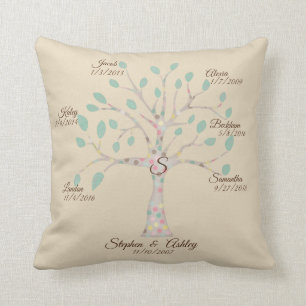 Family Träd Monogram Keepsaki Pillow Kudde