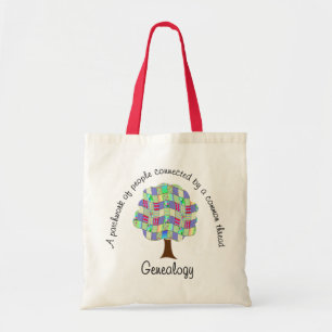Family Träd Patchwork Quilt Genealogy Tygkasse