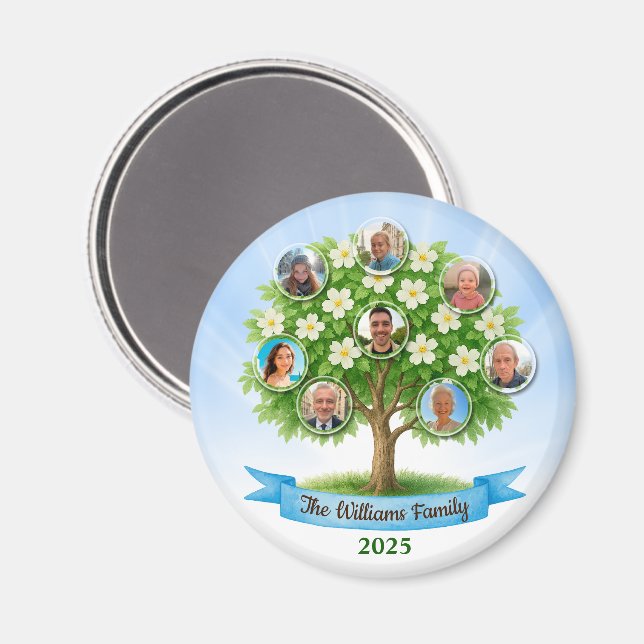 Family Träd Photo Kärlek Gathering keepsaké Gift Magnet (Front/Back)