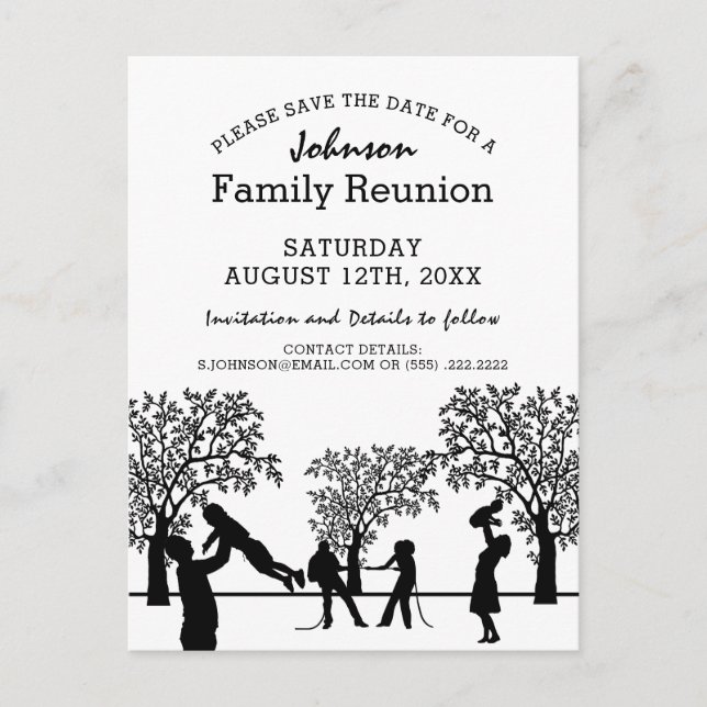 Family Träd Reunion Party | Spara datum Inbjudan Vykort (Framsida)