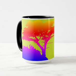 Family Träd Silhouette Photo Vintage Mugg