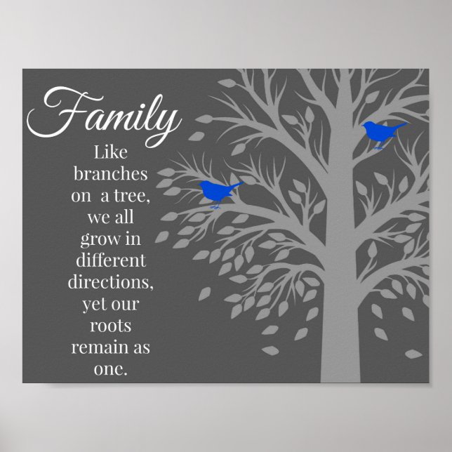 Family Tree Quote Art Poster Print (Framsidan)