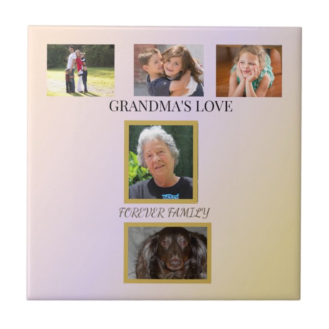 Family Tribute with Pet Photo Kakelplatta (Framsidan)