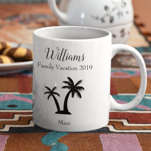 Family Tropical Vacation Palm Tree Keepsake Kaffemugg