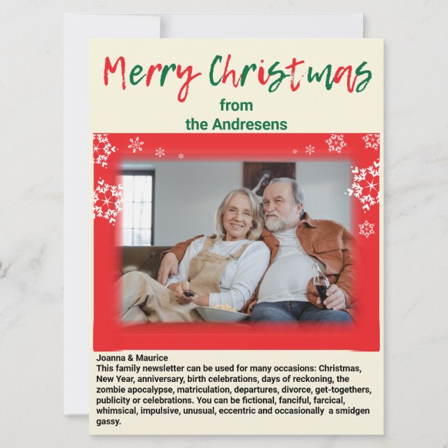 Family Update-nyheter 🎄 ✨ Julfoto Julkort (Framsida)