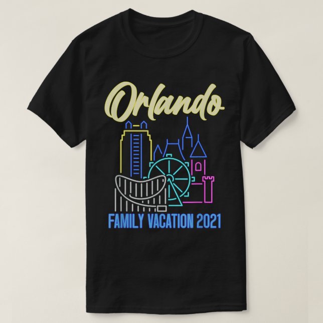Family Vacation 2021 Orlando Matching Summer Vacat T Shirt (Design framsida)