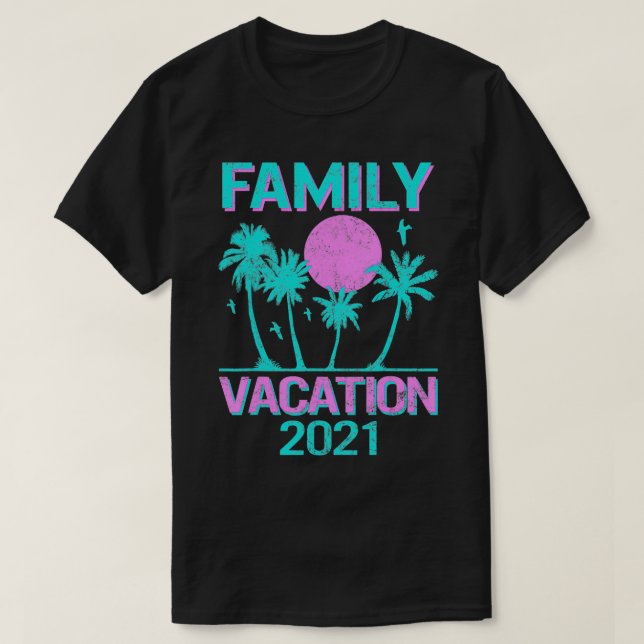 Family Vacation 2021 Sommarmatchande Beach Vacay M T Shirt (Design framsida)