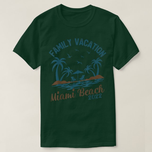 Family Vacation 2022 Handflatan Träd Florida Miami T Shirt (Design framsida)