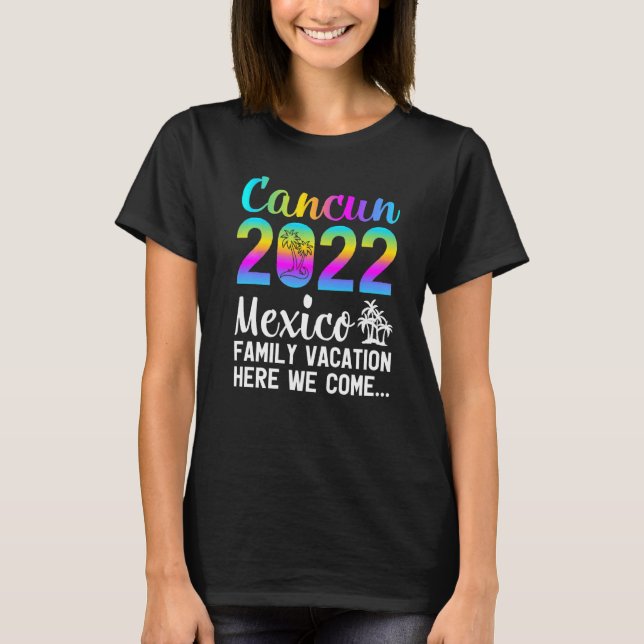Family Vacation 2022 Mexico Cancun Beach T Shirt (Framsida)