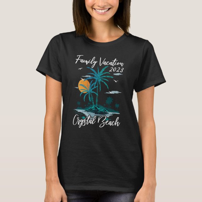 Family Vacation 2023 Sunset Texas Crystal Beach T Shirt (Framsida)