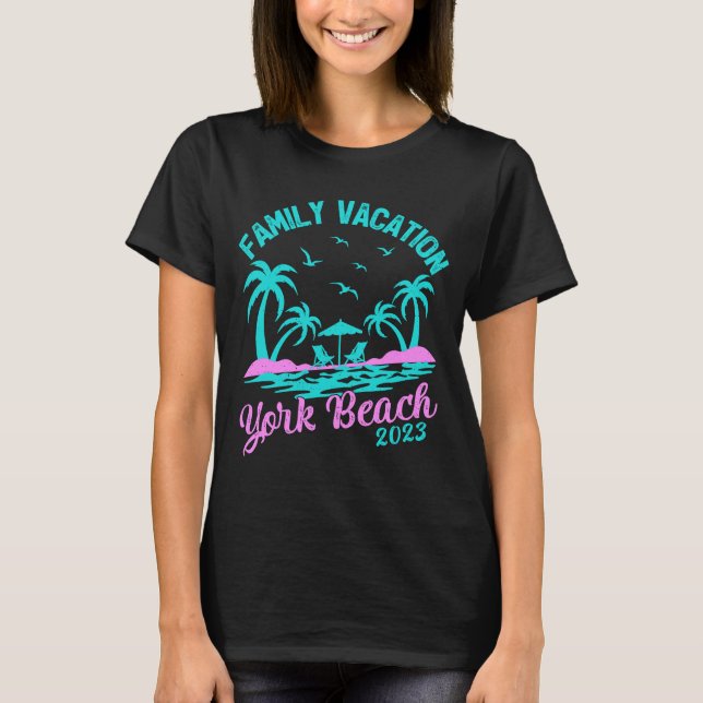 Family Vacation 2023 York Beach T Shirt (Framsida)